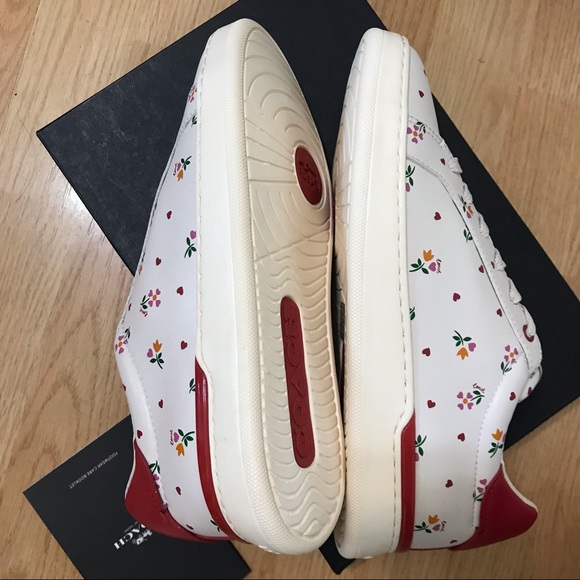 ❤️ Coach Clip Low Top Sneaker Heart Petal Print 8 8.5 9 10 🌸 - Picture 12 of 14